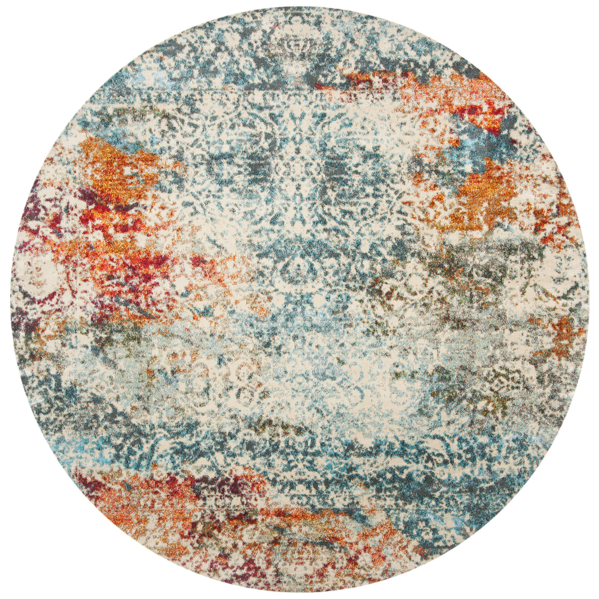 SAFAVIEH Luxor Ardyce Modern Abstract Distressed Ivory / Blue