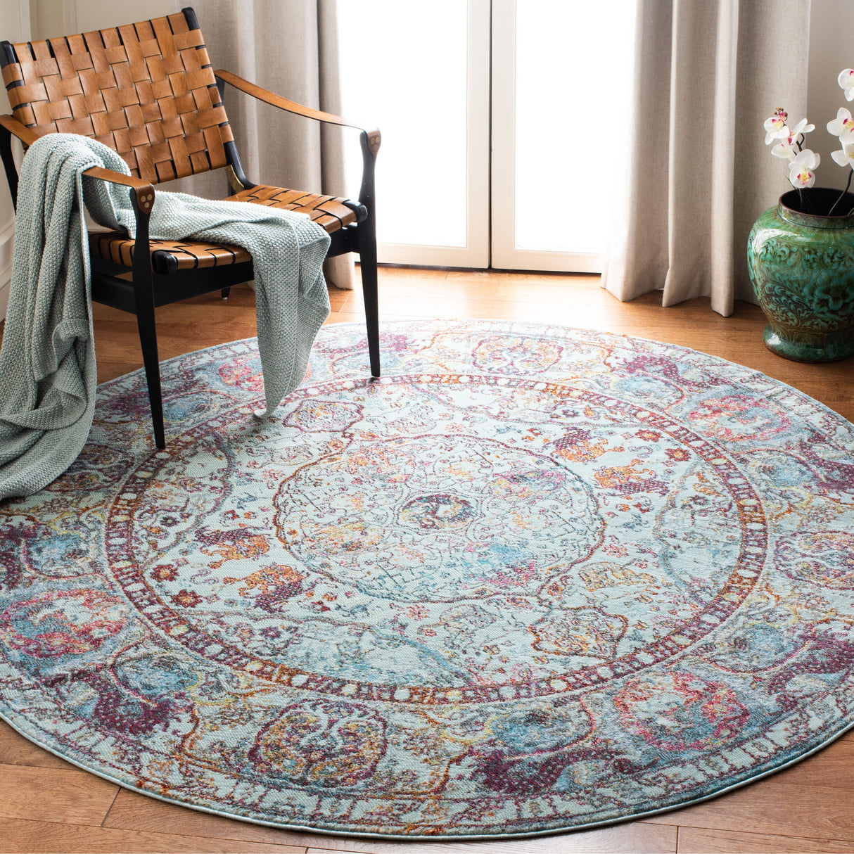 SAFAVIEH Luxor Joetta Boho Medallion Turquoise/ Aqua Rug