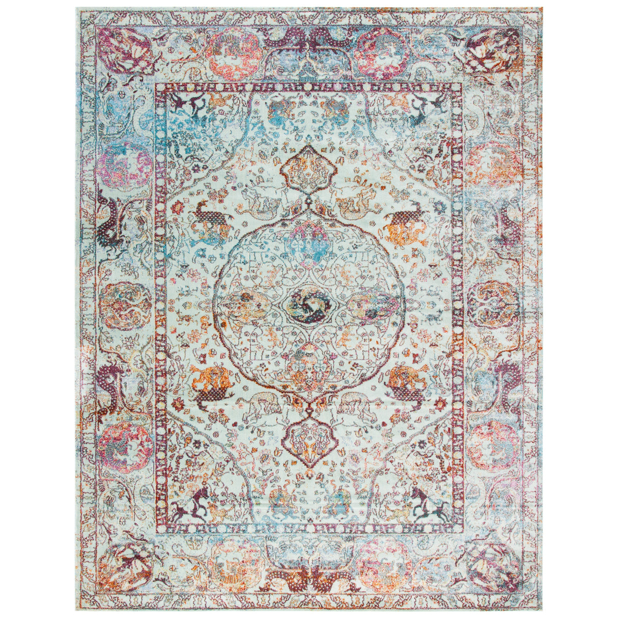 SAFAVIEH Luxor Joetta Boho Medallion Turquoise/ Aqua Rug