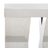 SAFAVIEH Lyndia Chic x-Cross Stainless Steel End Table - 16Wx12Dx18H