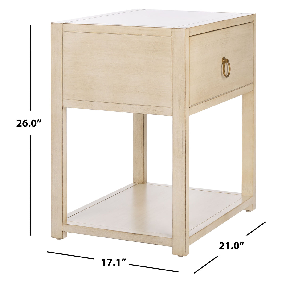 SAFAVIEH Maci 1-Drawer 1-Shelf Accent Table Nightstand