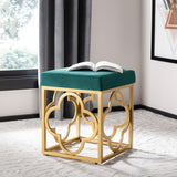 SAFAVIEH Madisen Moroccan Glam Velvet Square Ottoman