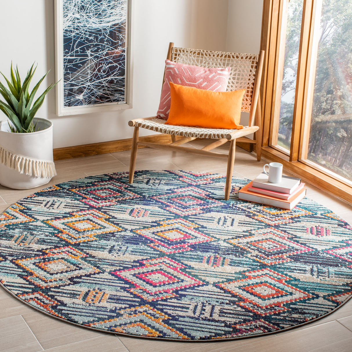 SAFAVIEH Madison Ailene Boho Diamond Tribal Rug