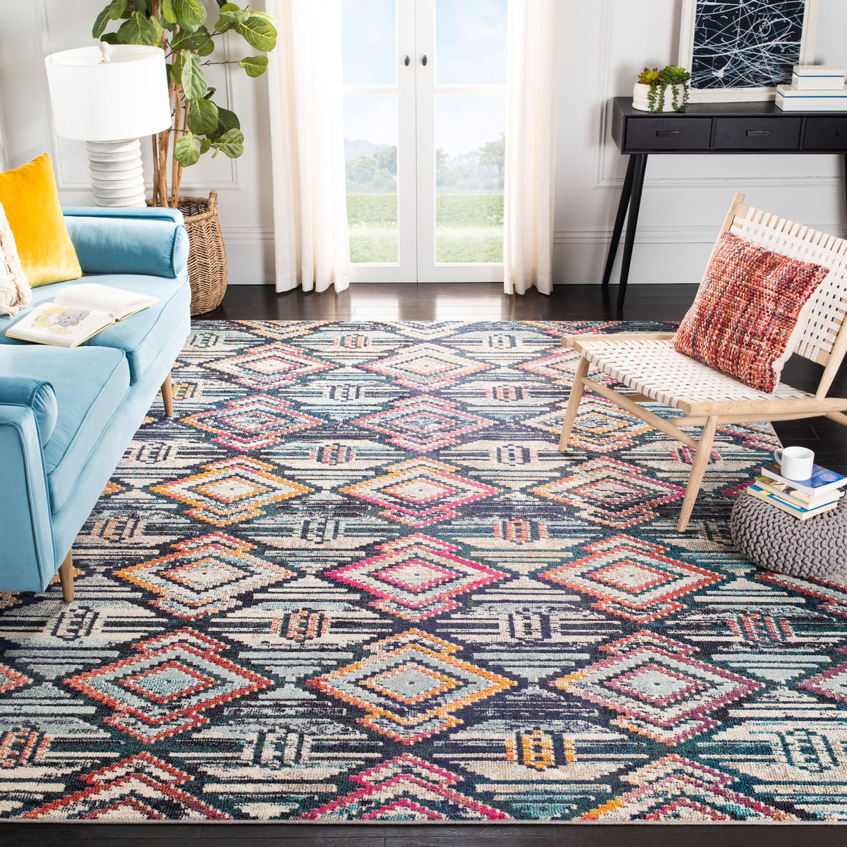 SAFAVIEH Madison Ailene Boho Diamond Tribal Rug