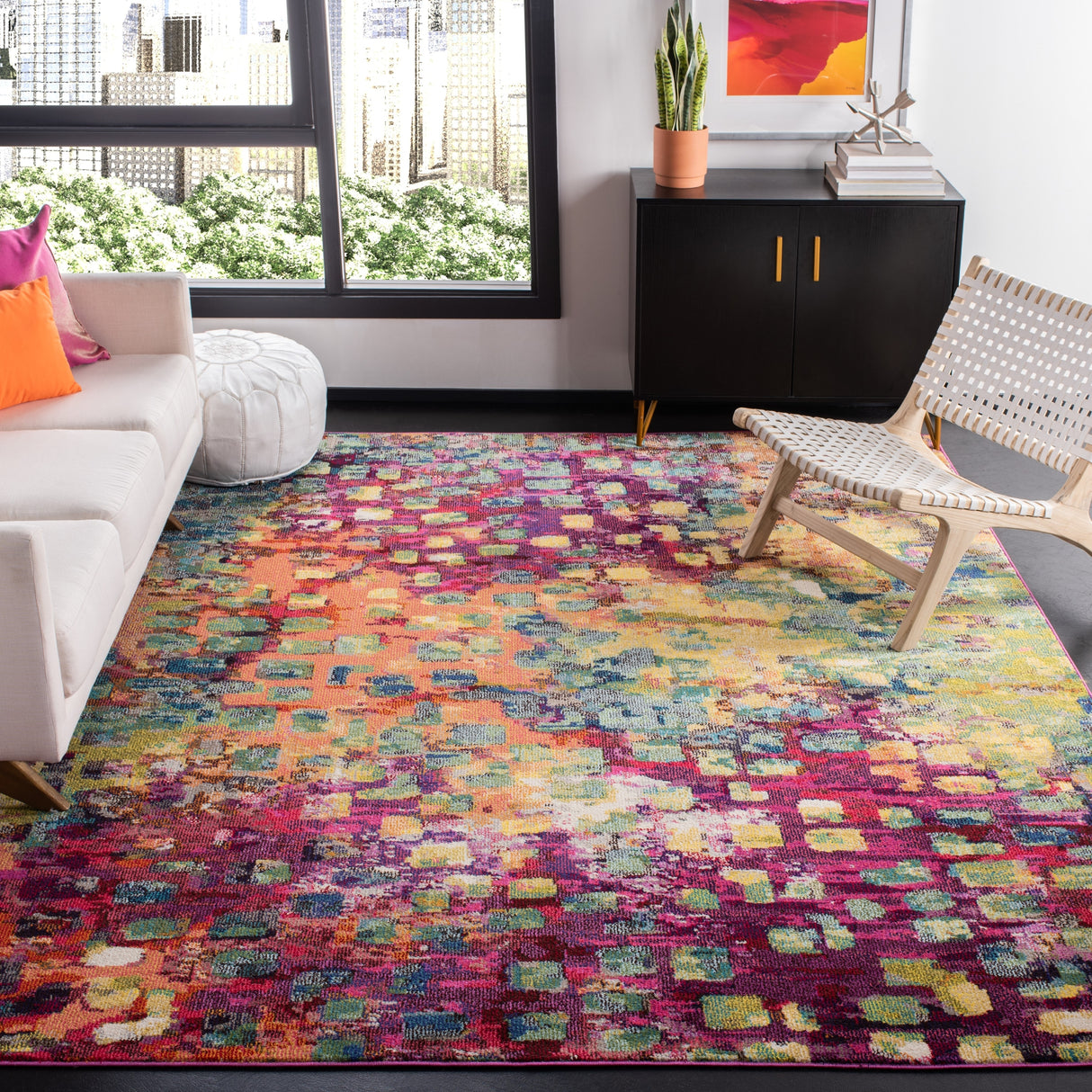 SAFAVIEH Madison Cherie Modern Abstract Watercolor Rug