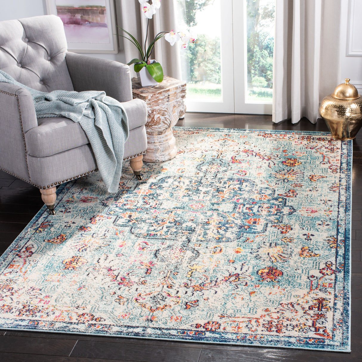 SAFAVIEH Madison Libusa Boho Medallion Distressed Rug