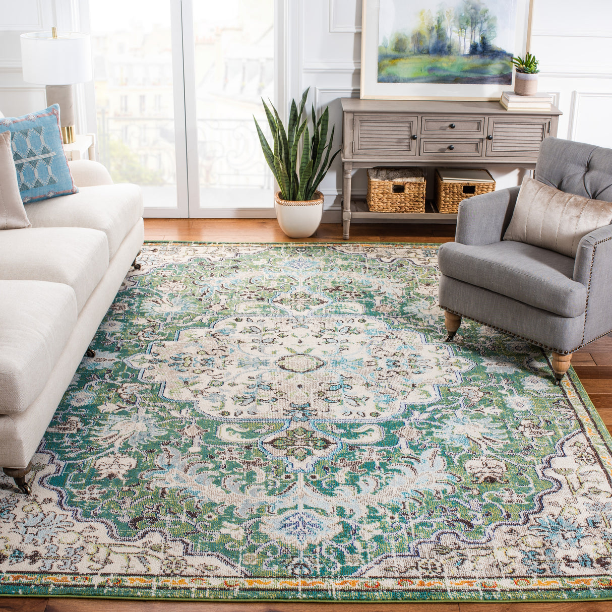 SAFAVIEH Madison Libusa Boho Medallion Distressed Rug