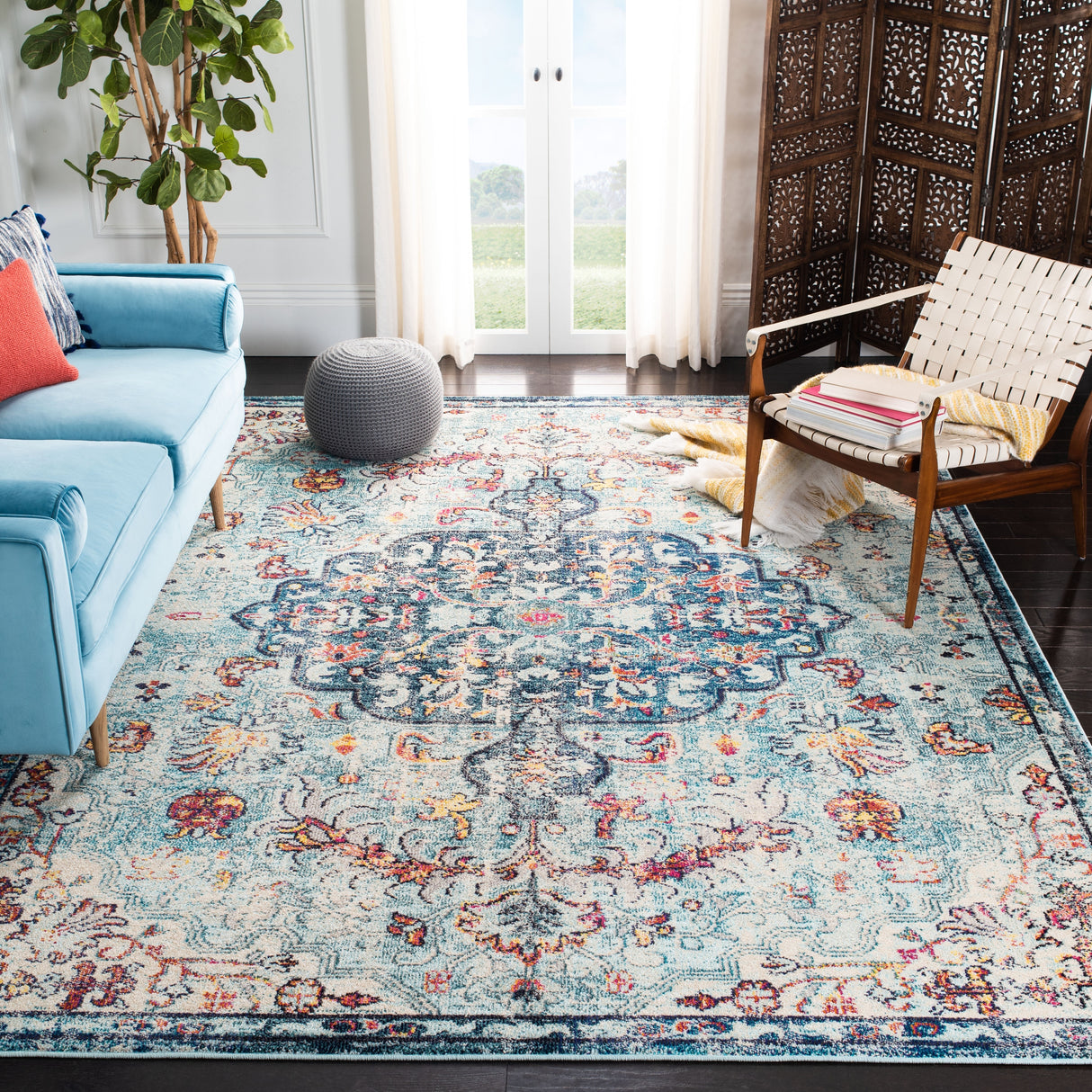 SAFAVIEH Madison Libusa Boho Medallion Distressed Rug