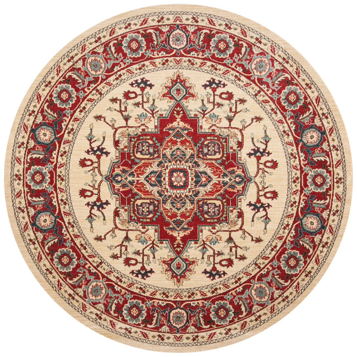 SAFAVIEH Mahal Beverley Traditional Grandeur Red/ Natural Rug