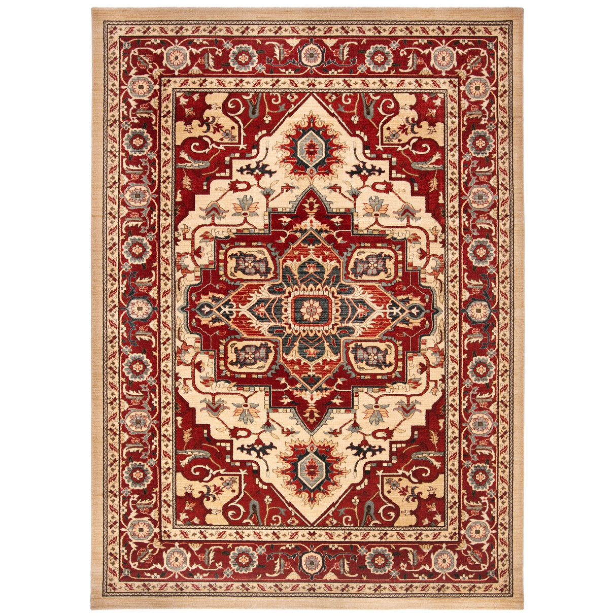 SAFAVIEH Mahal Beverley Traditional Grandeur Red/ Natural Rug