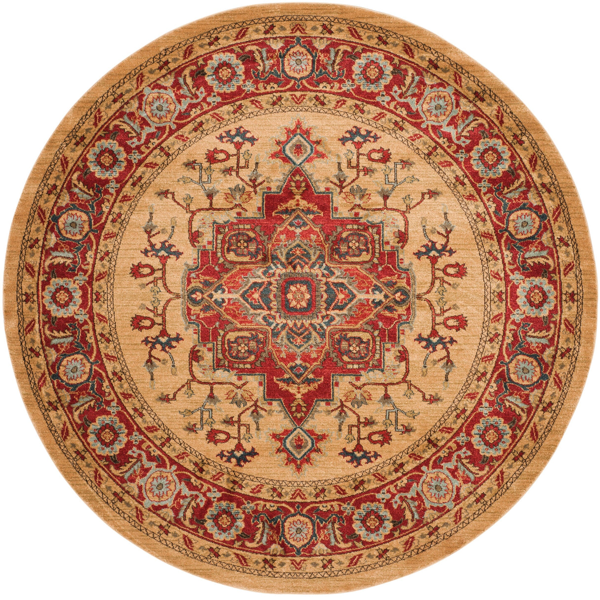 SAFAVIEH Mahal Beverley Traditional Grandeur Red/ Natural Rug