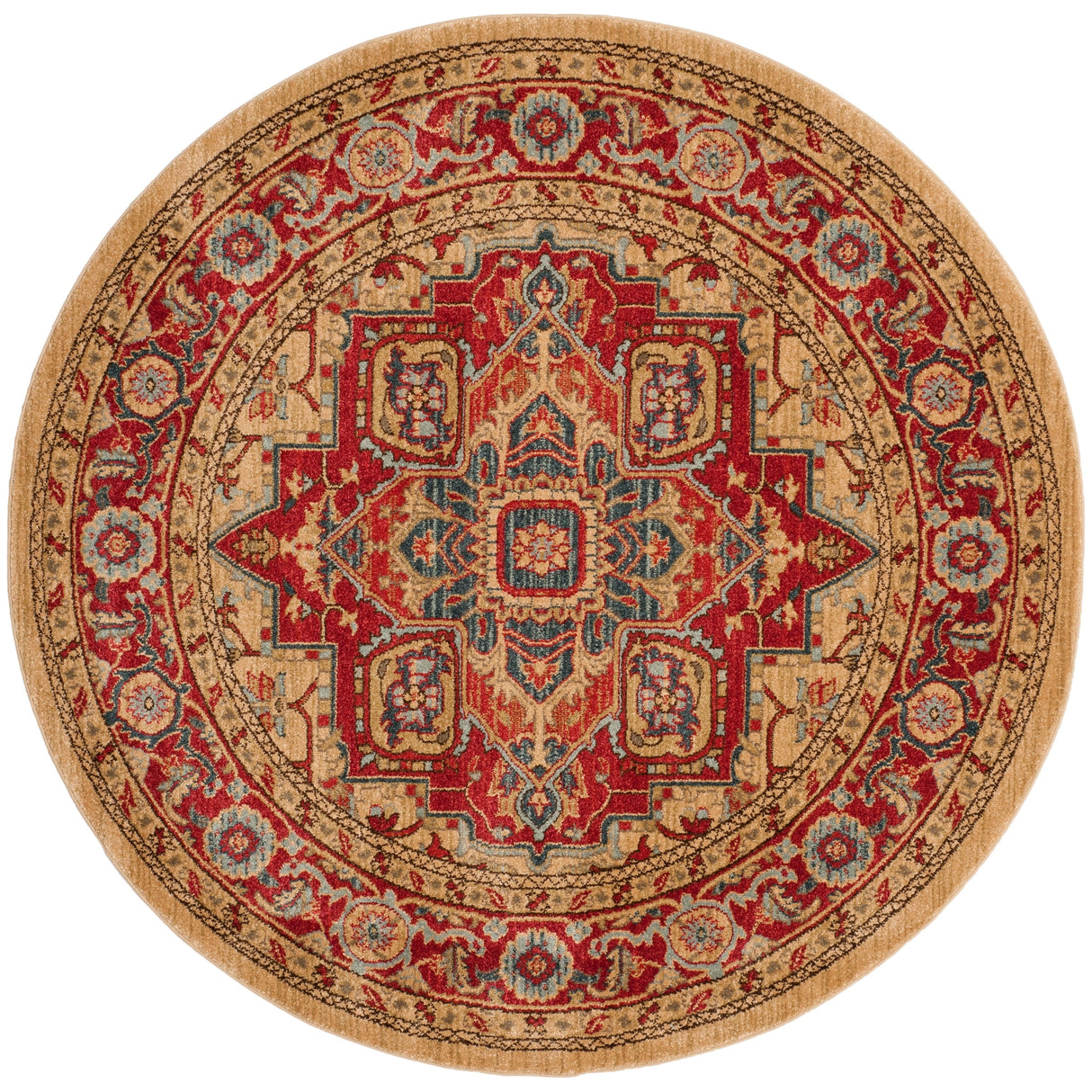 SAFAVIEH Mahal Beverley Traditional Grandeur Red/ Natural Rug