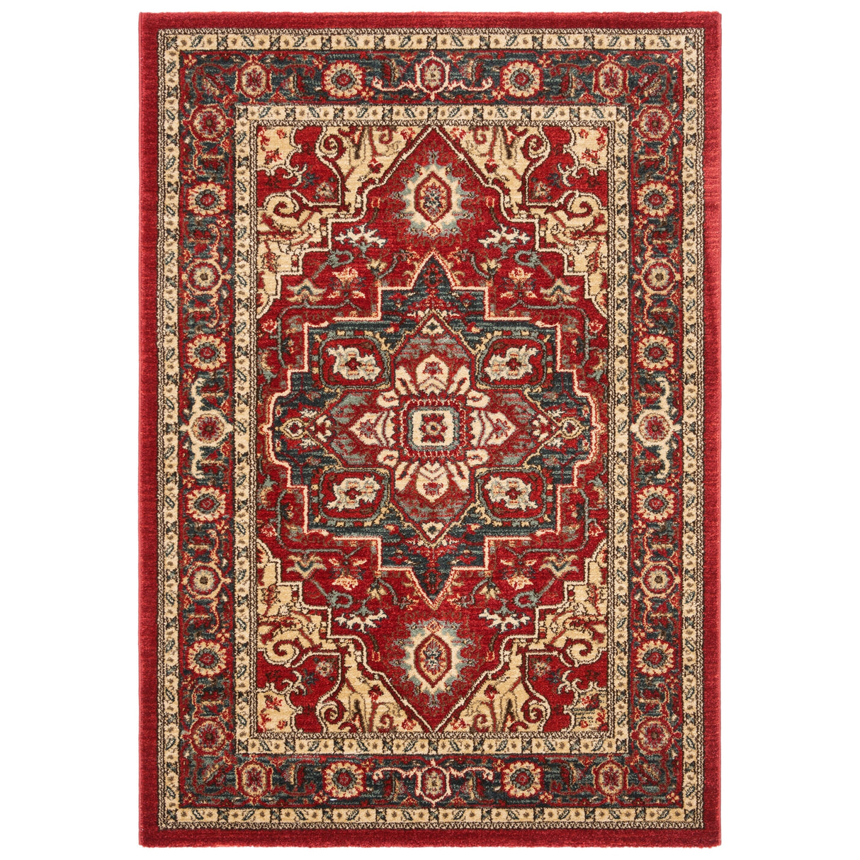 SAFAVIEH Mahal Beverley Traditional Grandeur Red/ Natural Rug