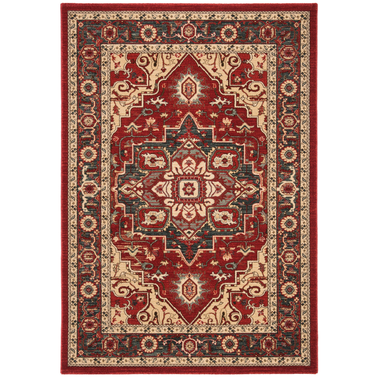 SAFAVIEH Mahal Beverley Traditional Grandeur Red/ Natural Rug