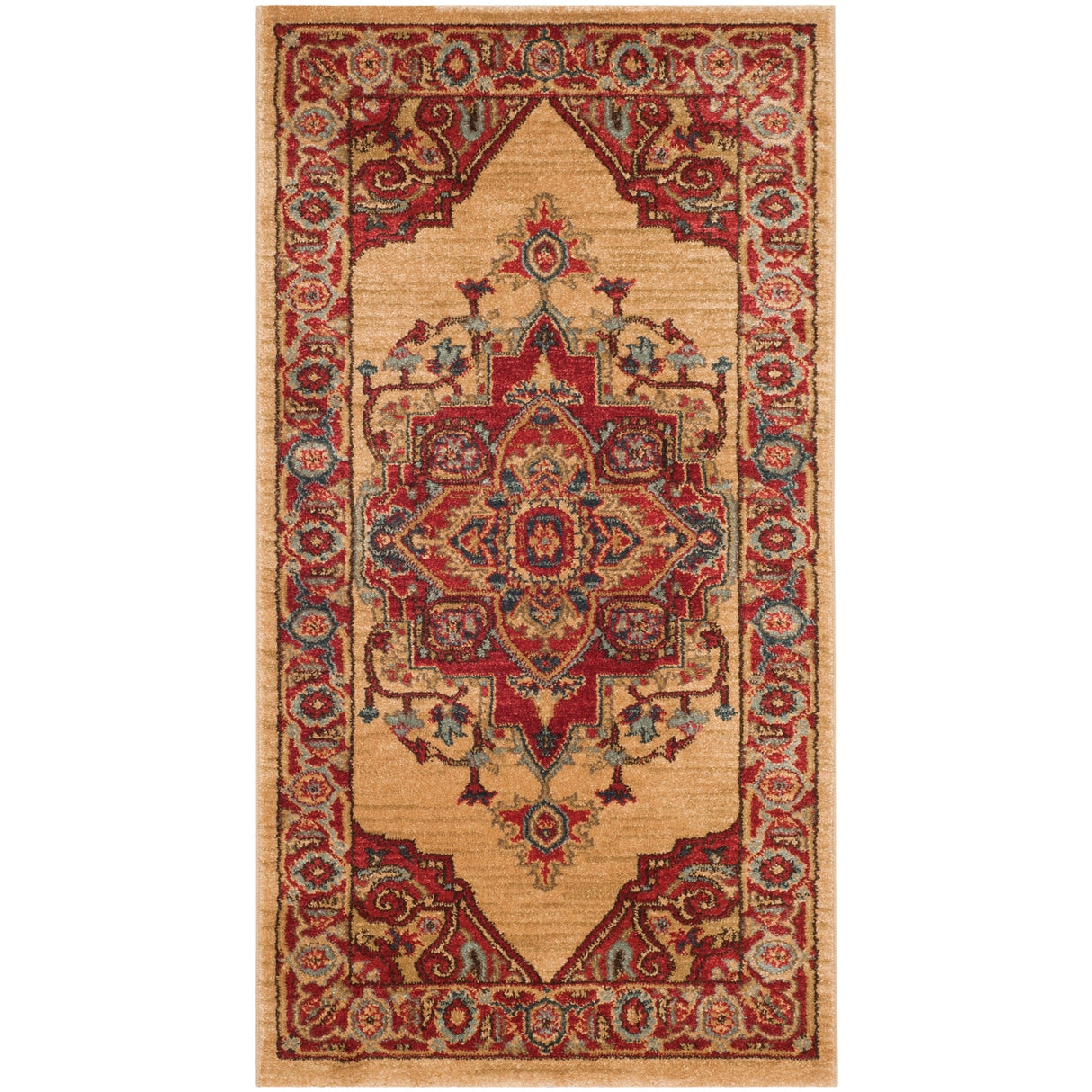 SAFAVIEH Mahal Beverley Traditional Grandeur Red/ Natural Rug