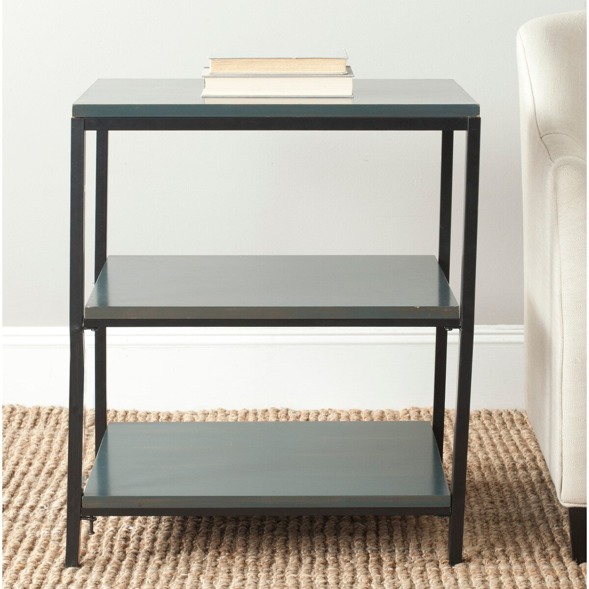 SAFAVIEH Mai Dark Teal Shelf Unit - 24" x 18.1" x 28.1" - 24Wx18Dx28H