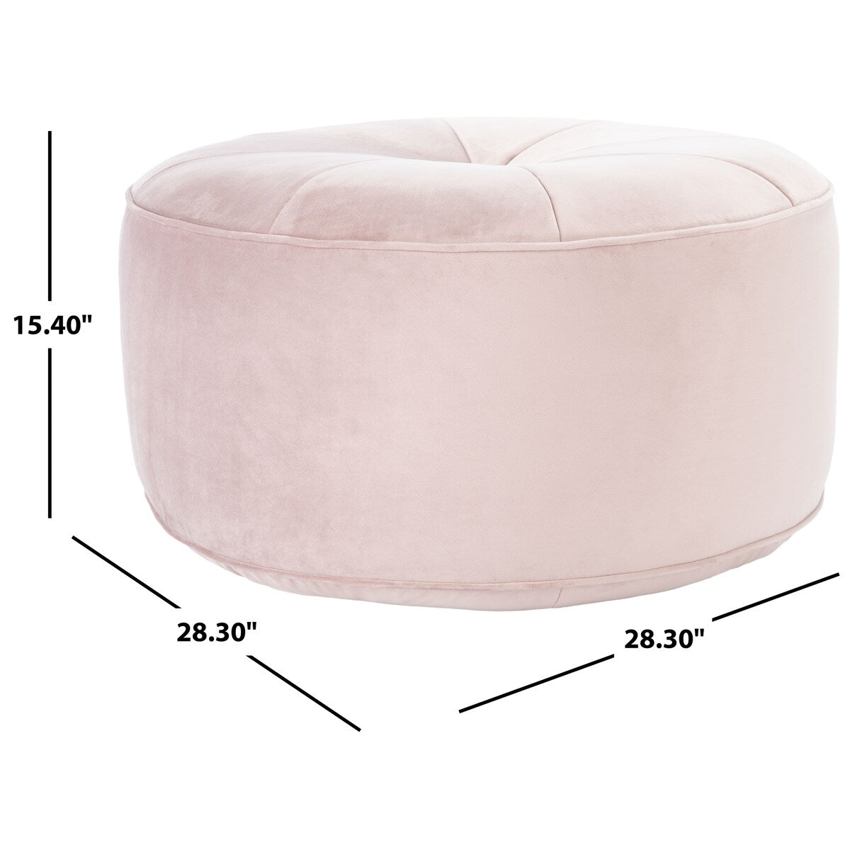 SAFAVIEH Maia Round Velvet Pouf Ottoman