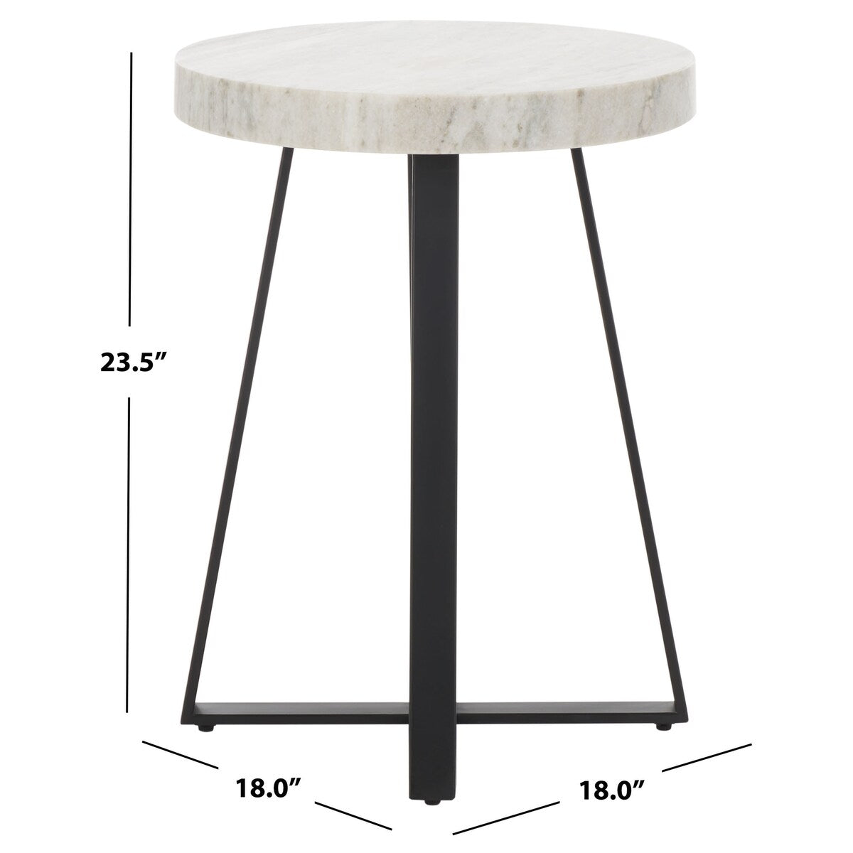 SAFAVIEH Mallie Round Accent Table - 18" L x 18" D x 24" H - 18Wx18Dx24H