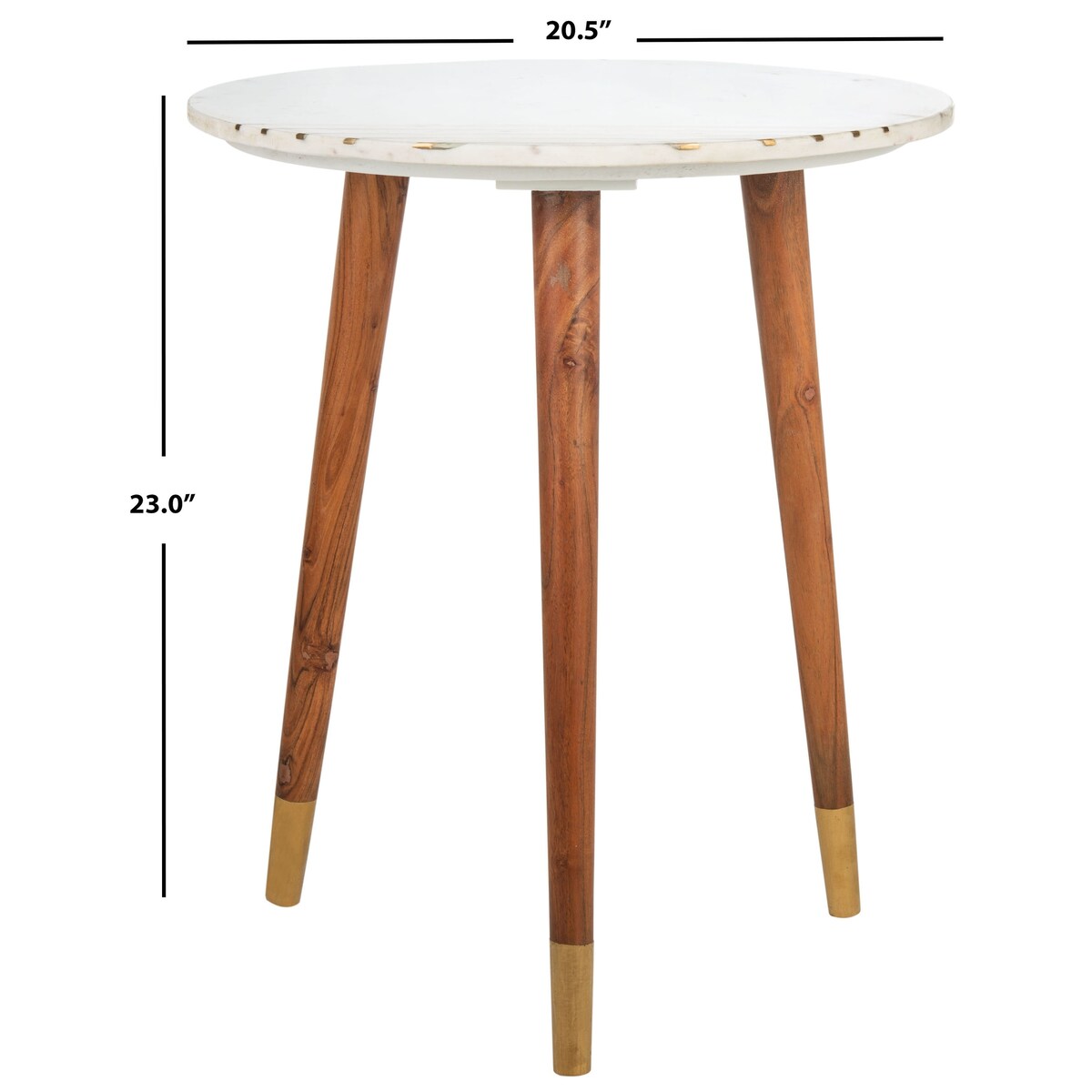 SAFAVIEH Mame Marble Accent Table - White - 20.5" x 20.5" x 23" - 21Wx21Dx23H