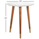 SAFAVIEH Mame Marble Accent Table - White - 20.5" x 20.5" x 23" - 21Wx21Dx23H