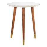 SAFAVIEH Mame Marble Accent Table - White - 20.5" x 20.5" x 23" - 21Wx21Dx23H