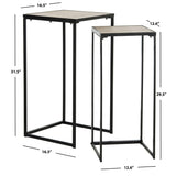 SAFAVIEH Maralyn Mid-Century Modern Light Grey / Black End Table - 16.5" x 16.5" x 31.5" - 17Wx17Dx32H