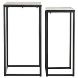 SAFAVIEH Maralyn Mid-Century Modern Light Grey / Black End Table - 16.5" x 16.5" x 31.5" - 17Wx17Dx32H