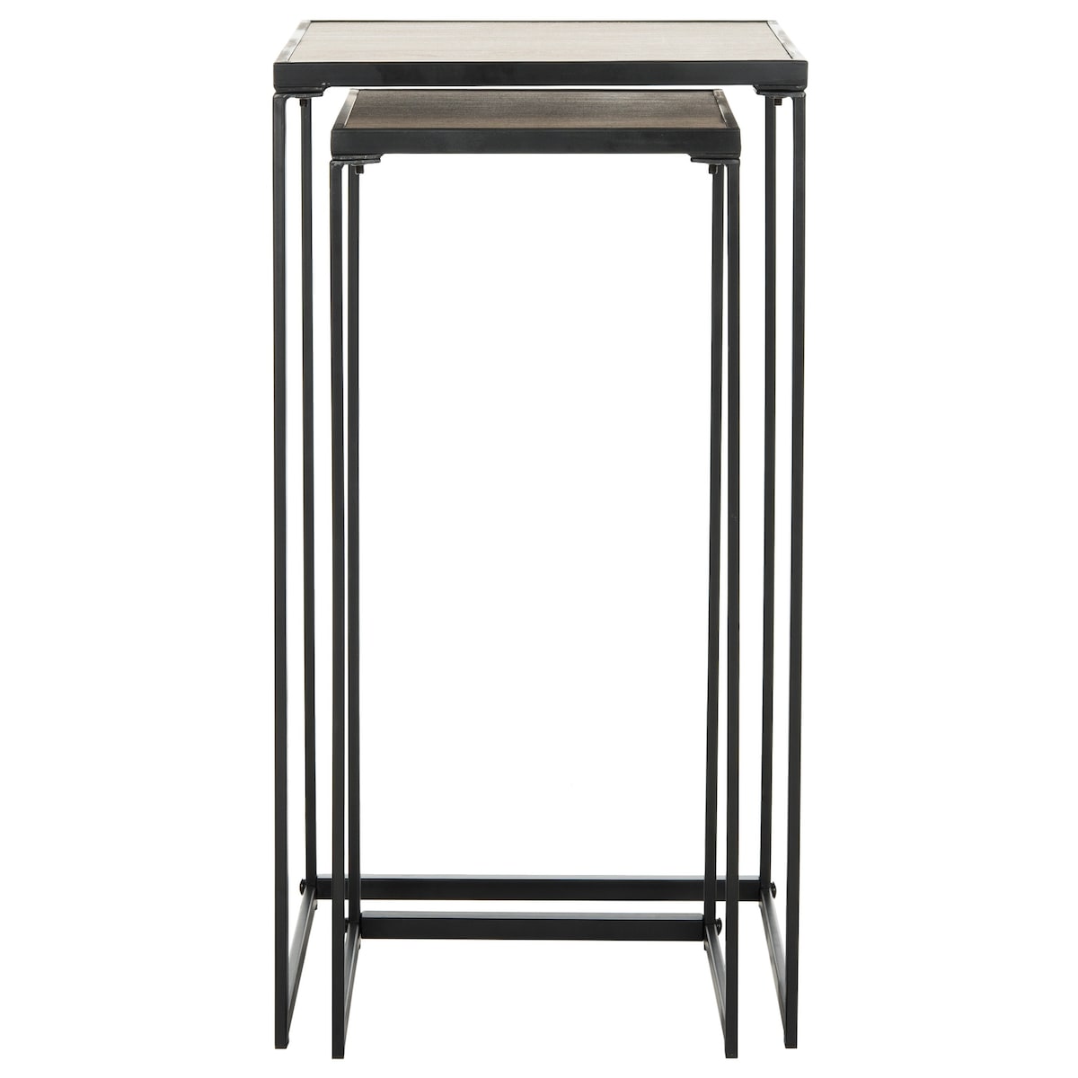 SAFAVIEH Maralyn Mid-Century Modern Light Grey / Black End Table - 16.5" x 16.5" x 31.5" - 17Wx17Dx32H