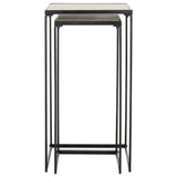 SAFAVIEH Maralyn Mid-Century Modern Light Grey / Black End Table - 16.5" x 16.5" x 31.5" - 17Wx17Dx32H