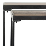 SAFAVIEH Maralyn Mid-Century Modern Light Grey / Black End Table - 16.5" x 16.5" x 31.5" - 17Wx17Dx32H