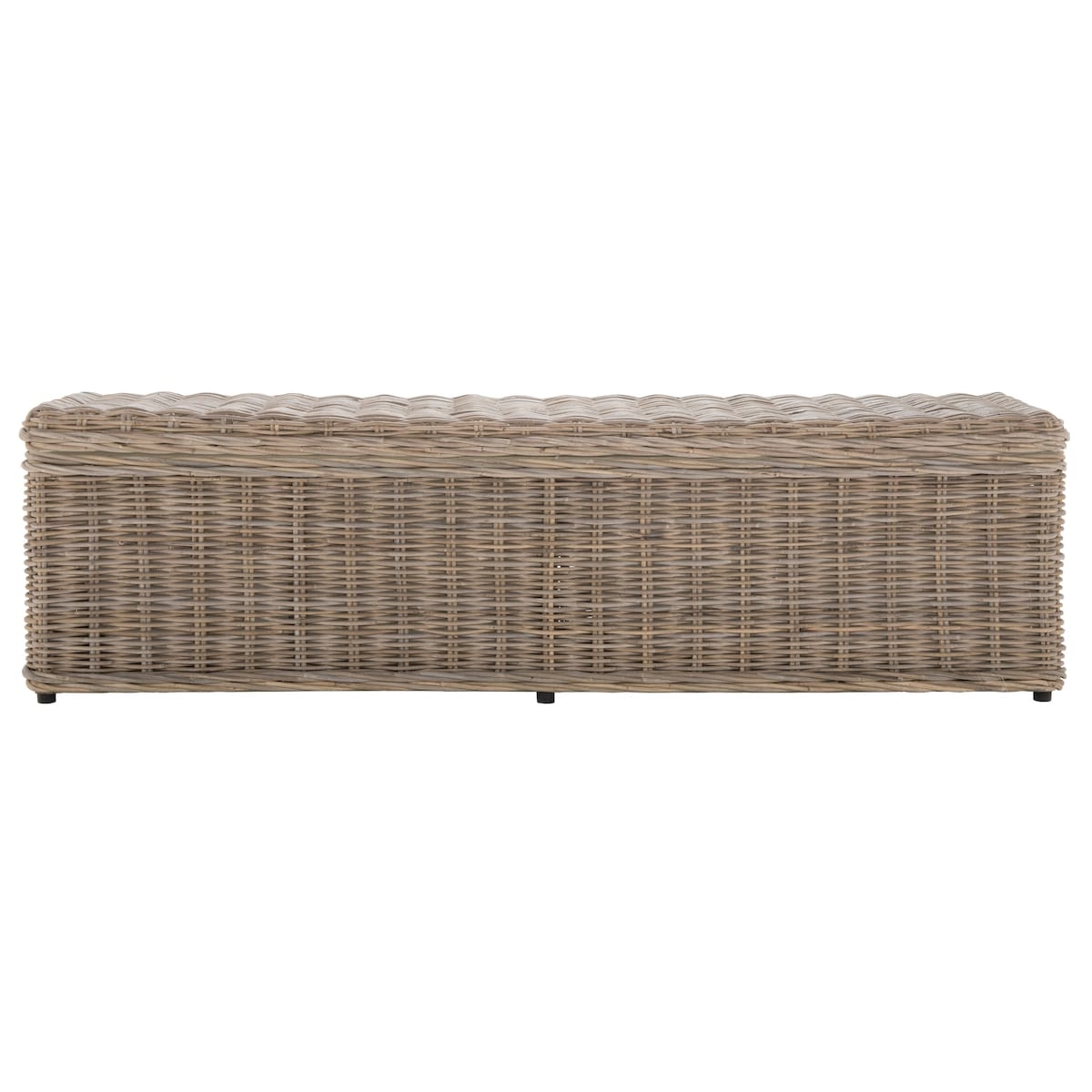 SAFAVIEH Marcelien Grey Natural Rattan Storage Trunk - 63" x 18.1" x 18.7" - 63Wx18Dx19H