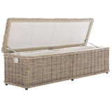 SAFAVIEH Marcelien Grey Natural Rattan Storage Trunk - 63" x 18.1" x 18.7" - 63Wx18Dx19H