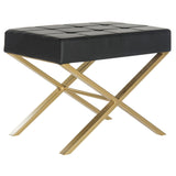 SAFAVIEH Mardell Modern Glam Black Ottoman