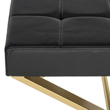 SAFAVIEH Mardell Modern Glam Black Ottoman