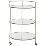 SAFAVIEH Margene Silver/ Mirror Top Bar Cart - 22" x 22" x 35.4" - 22Wx22Dx35H