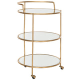 SAFAVIEH Margene Silver/ Mirror Top Bar Cart - 22" x 22" x 35.4" - 22Wx22Dx35H