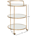 SAFAVIEH Margene Silver/ Mirror Top Bar Cart - 22" x 22" x 35.4" - 22Wx22Dx35H