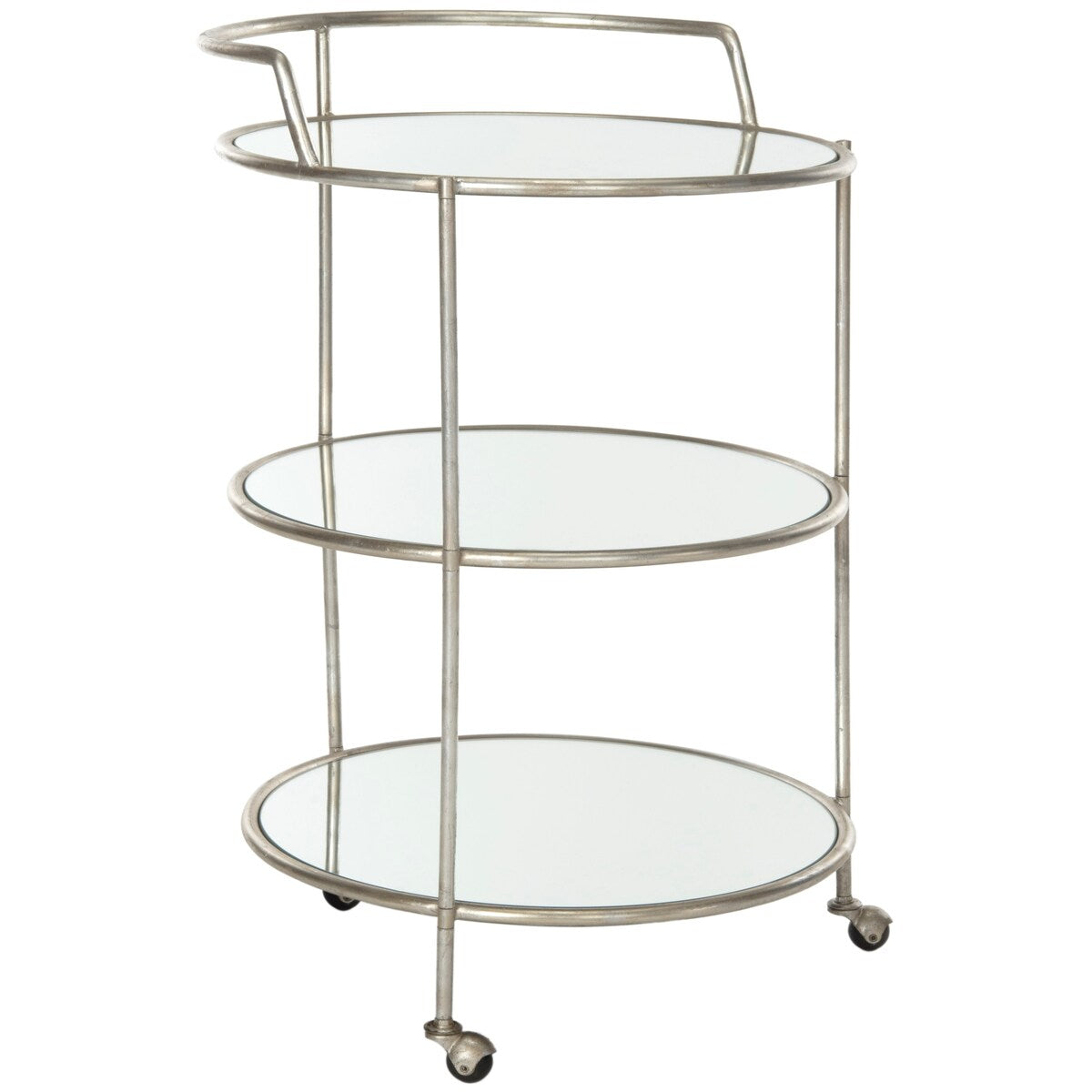 SAFAVIEH Margene Silver/ Mirror Top Bar Cart - 22" x 22" x 35.4" - 22Wx22Dx35H