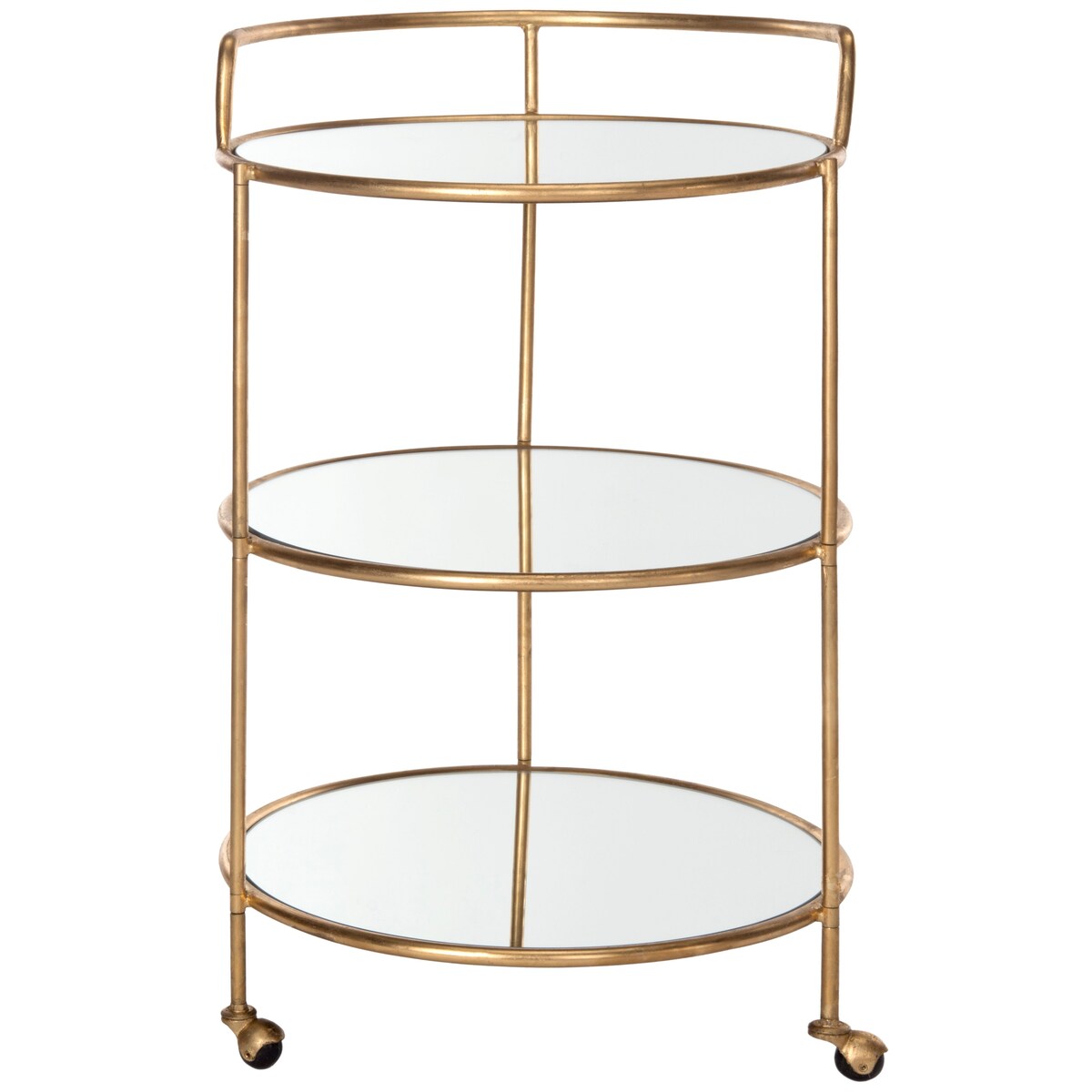 SAFAVIEH Margene Silver/ Mirror Top Bar Cart - 22" x 22" x 35.4" - 22Wx22Dx35H