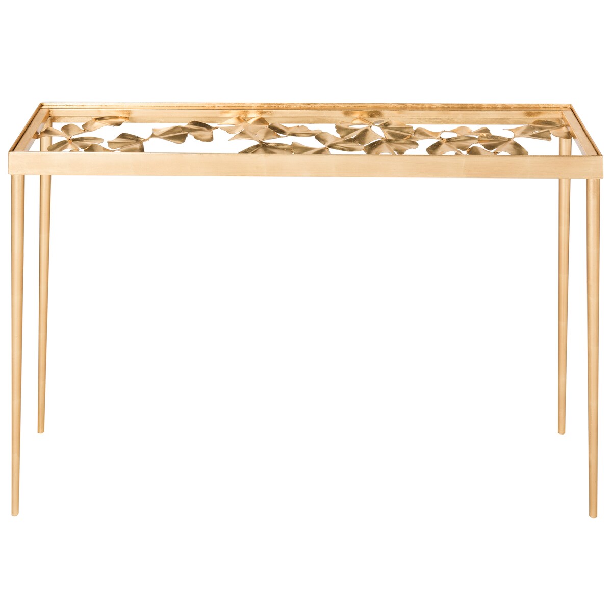 SAFAVIEH Margo Antique Gold Leaf Console - 42" x 12" x 30" - 42Wx12Dx30H