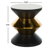 SAFAVIEH Margunde Black/ Gold Stone Top Side Table - 14.3" x 14.3" x 16" - 14Wx14Dx15H