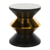 SAFAVIEH Margunde Black/ Gold Stone Top Side Table - 14.3" x 14.3" x 16" - 14Wx14Dx15H