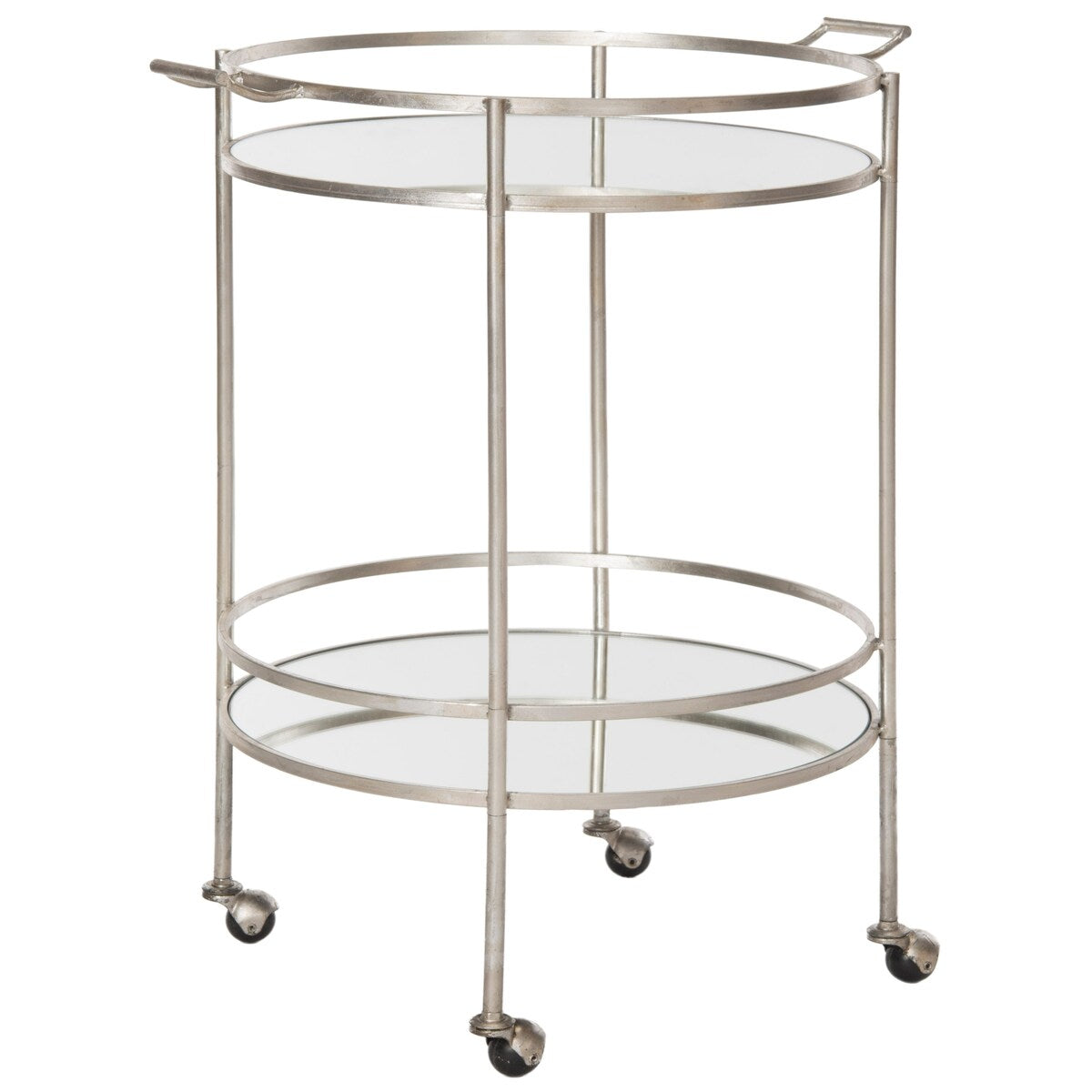 SAFAVIEH Margy Silver/ Mirror Top Bar Cart - 26Wx20Dx30H