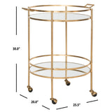 SAFAVIEH Margy Silver/ Mirror Top Bar Cart - 26Wx20Dx30H