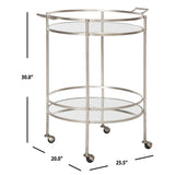 SAFAVIEH Margy Silver/ Mirror Top Bar Cart - 26Wx20Dx30H