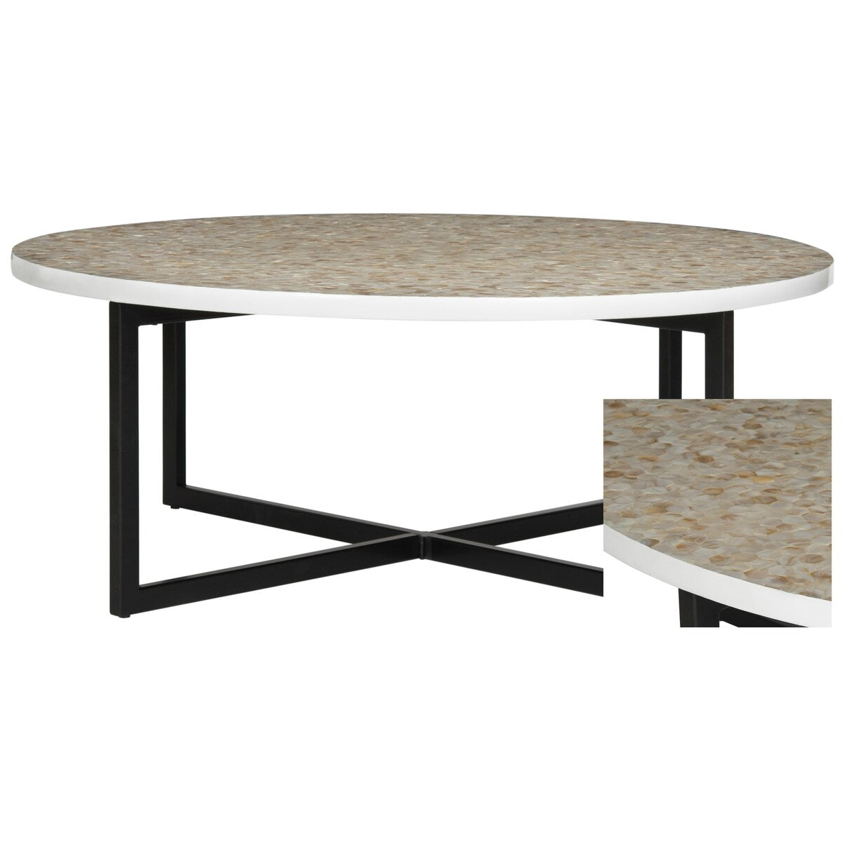 SAFAVIEH Marharita Cream Coffee Table - 39.8" x 39.8" x 15.4" - 40Wx40Dx15H