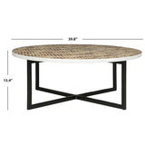 SAFAVIEH Marharita Cream Coffee Table - 39.8" x 39.8" x 15.4" - 40Wx40Dx15H