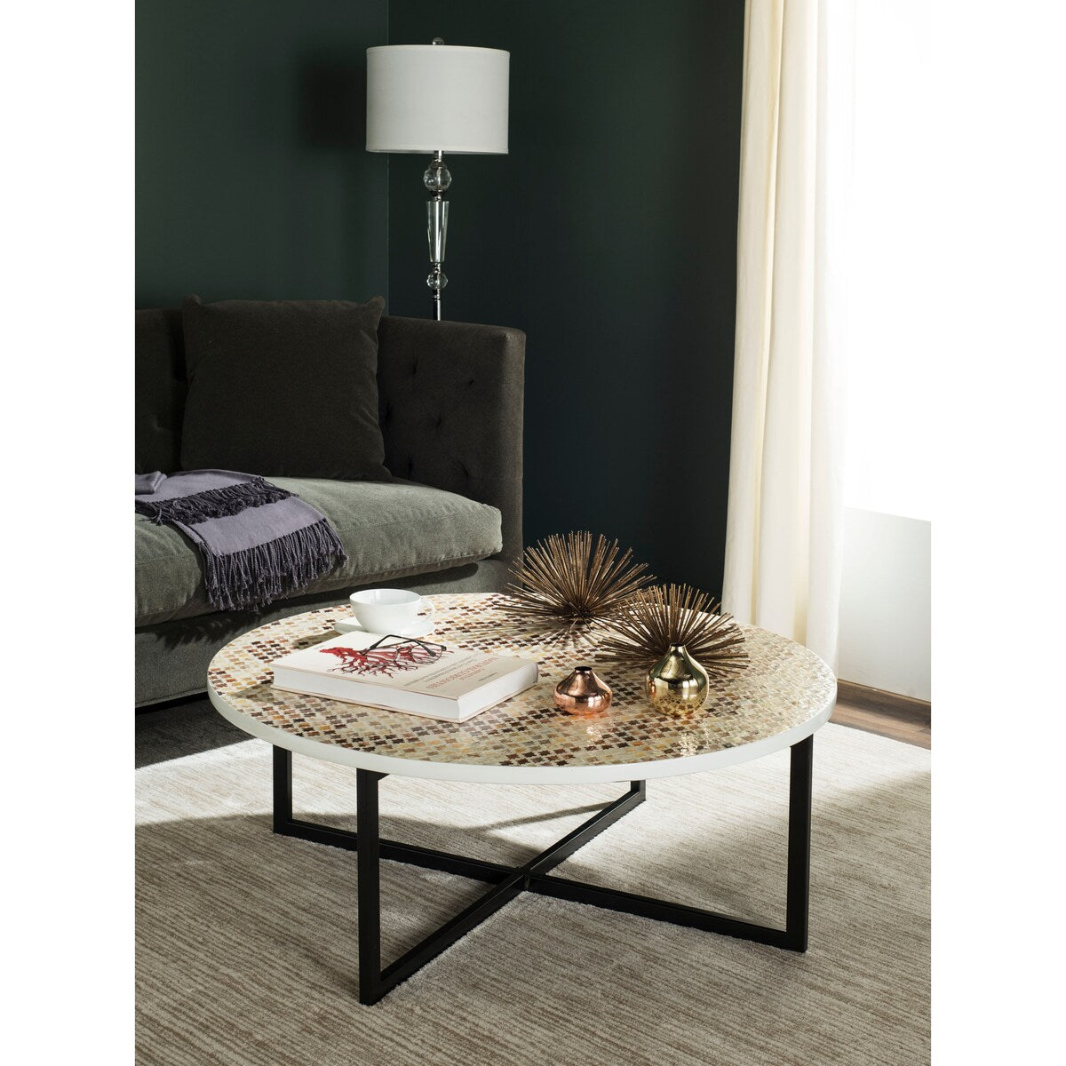 SAFAVIEH Marharita Cream Coffee Table - 39.8" x 39.8" x 15.4" - 40Wx40Dx15H