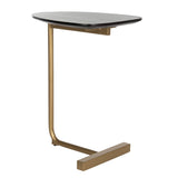 SAFAVIEH Marjorie C-Table-Black / Gold - 19" x 15" x 25" - 19Wx15Dx25H