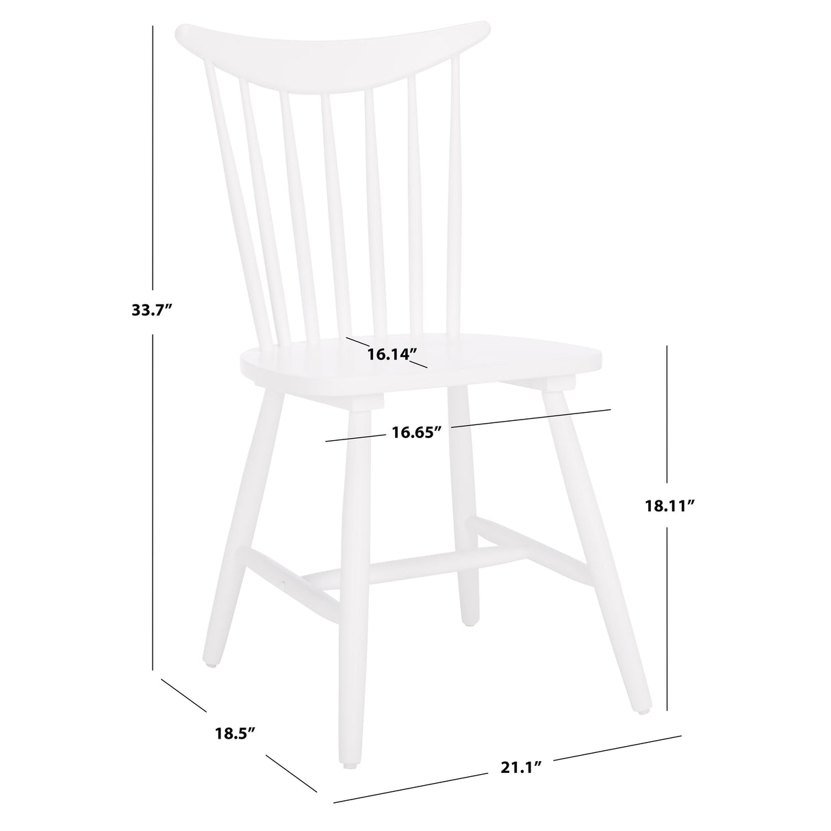 SAFAVIEH Marjory Farmhouse Spindle Dining Chair (Set of 2) - 21 In. W x 19 In. D x 34 In. H - 21Wx19Dx34H